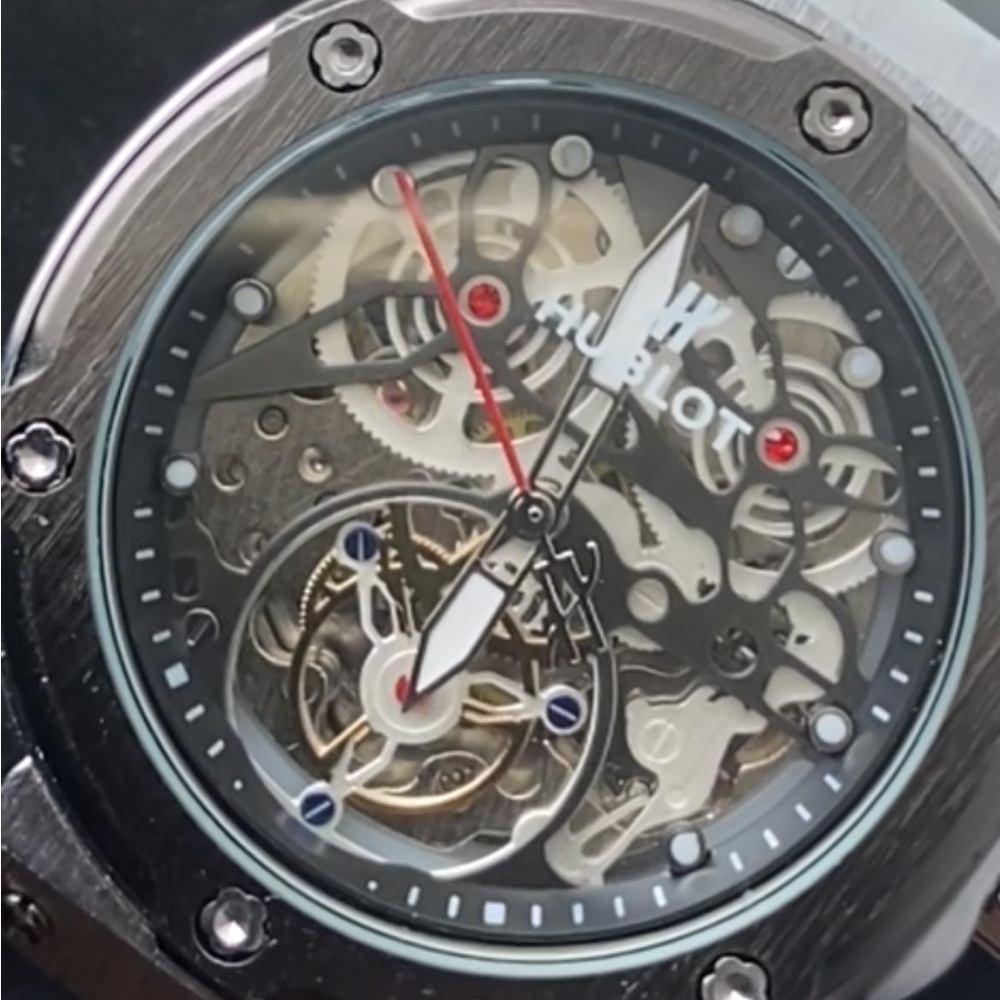 Hublot Silver Black Mechanical Watch